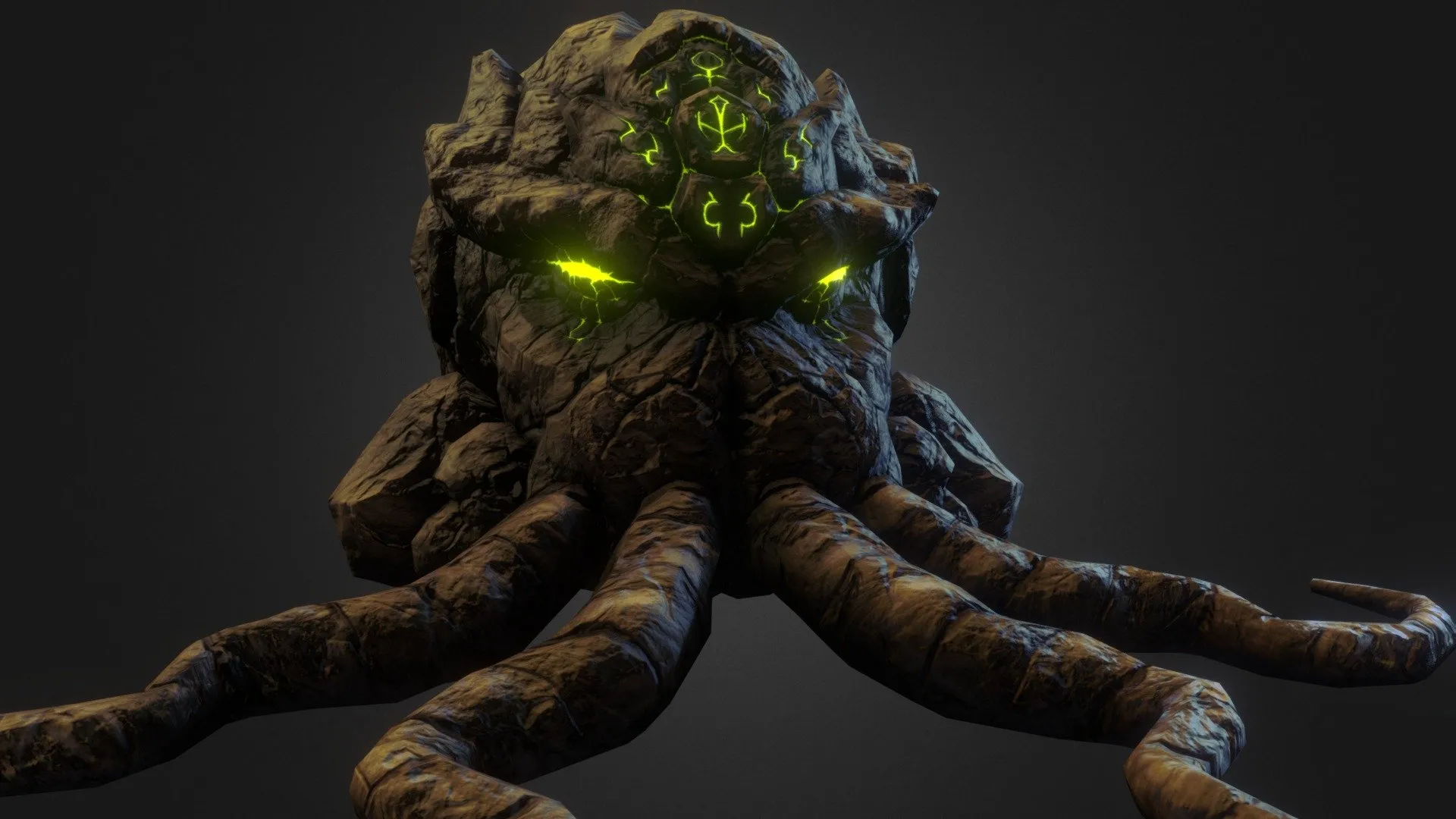 PBR Game 3D Models – Cthulhu Rock Head