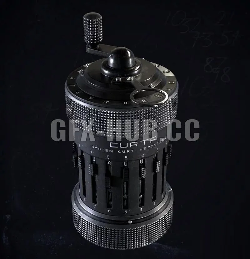 PBR Game 3D Models – Curta Type I pocket adding machine