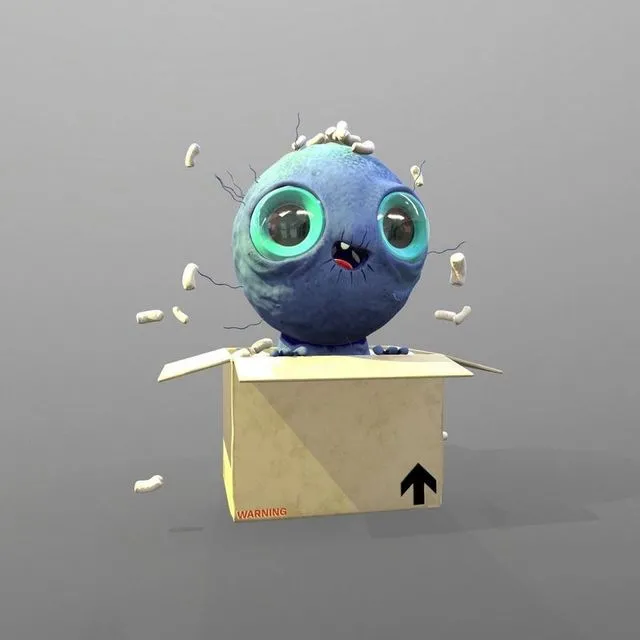 PBR Game 3D Models – Cute Monster In Box