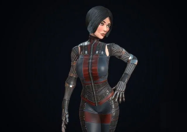 PBR Game 3D Models – Cyber Racer Girl