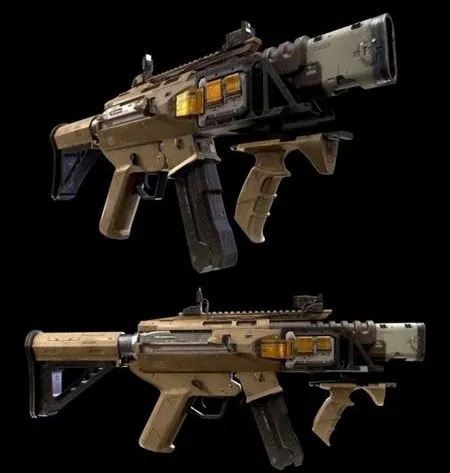 PBR Game 3D Models – Cyberpunk SMG