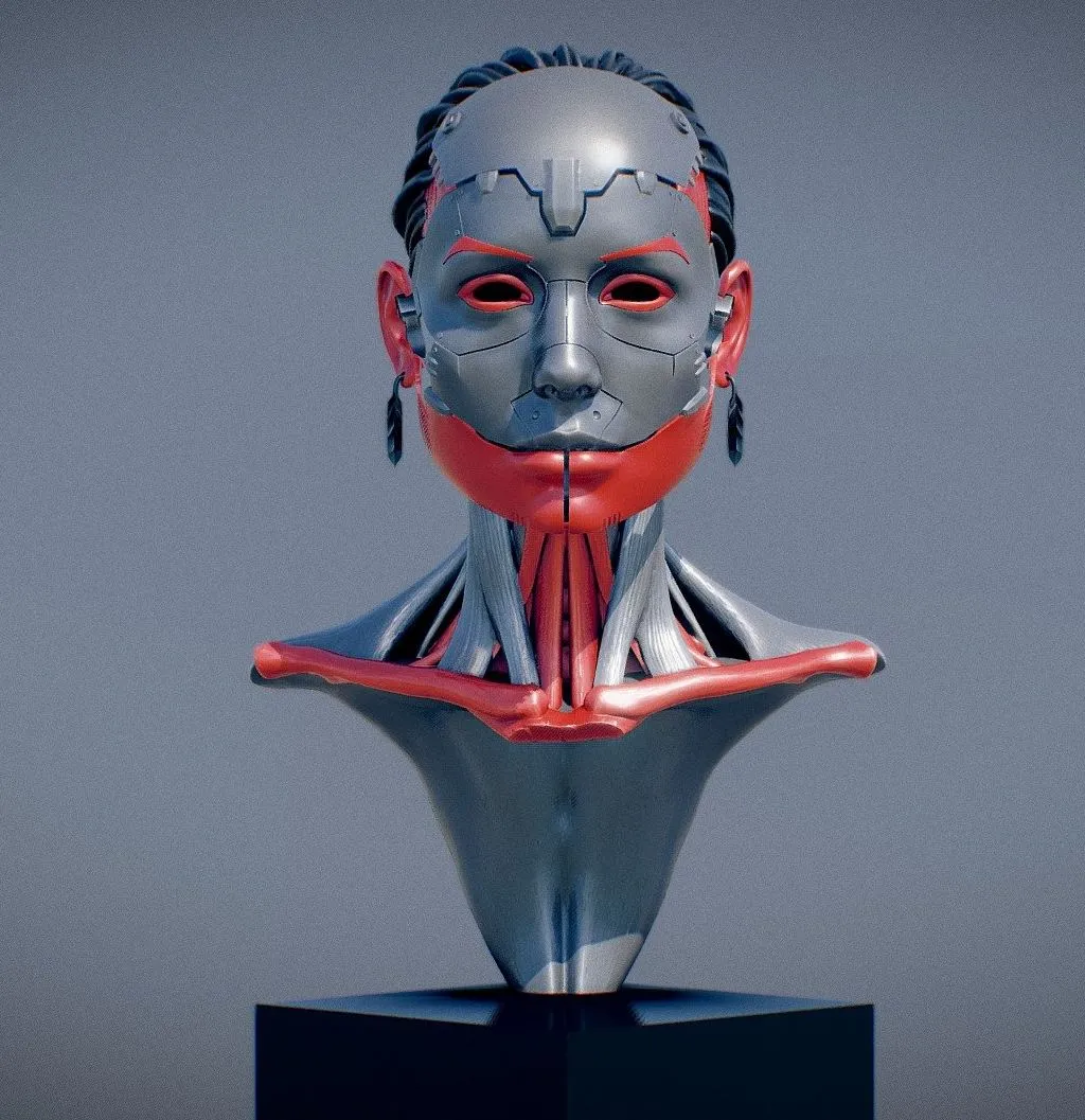 PBR Game 3D Models – Cyborg Girl