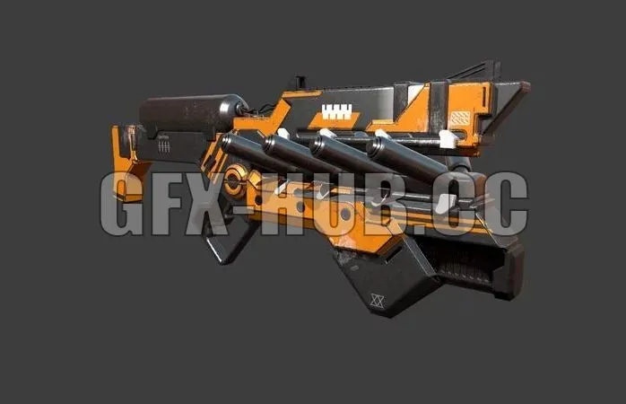 PBR Game 3D Models – Cyborg weapon