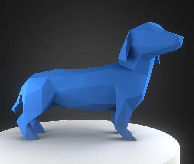 PBR Game 3D Models – Dachshund Wiener Dog 3D Papercraft Model