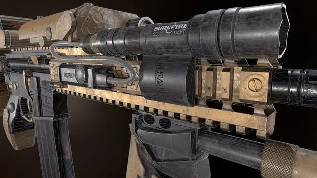 PBR Game 3D Models – Daniel Defense MK18 GUN