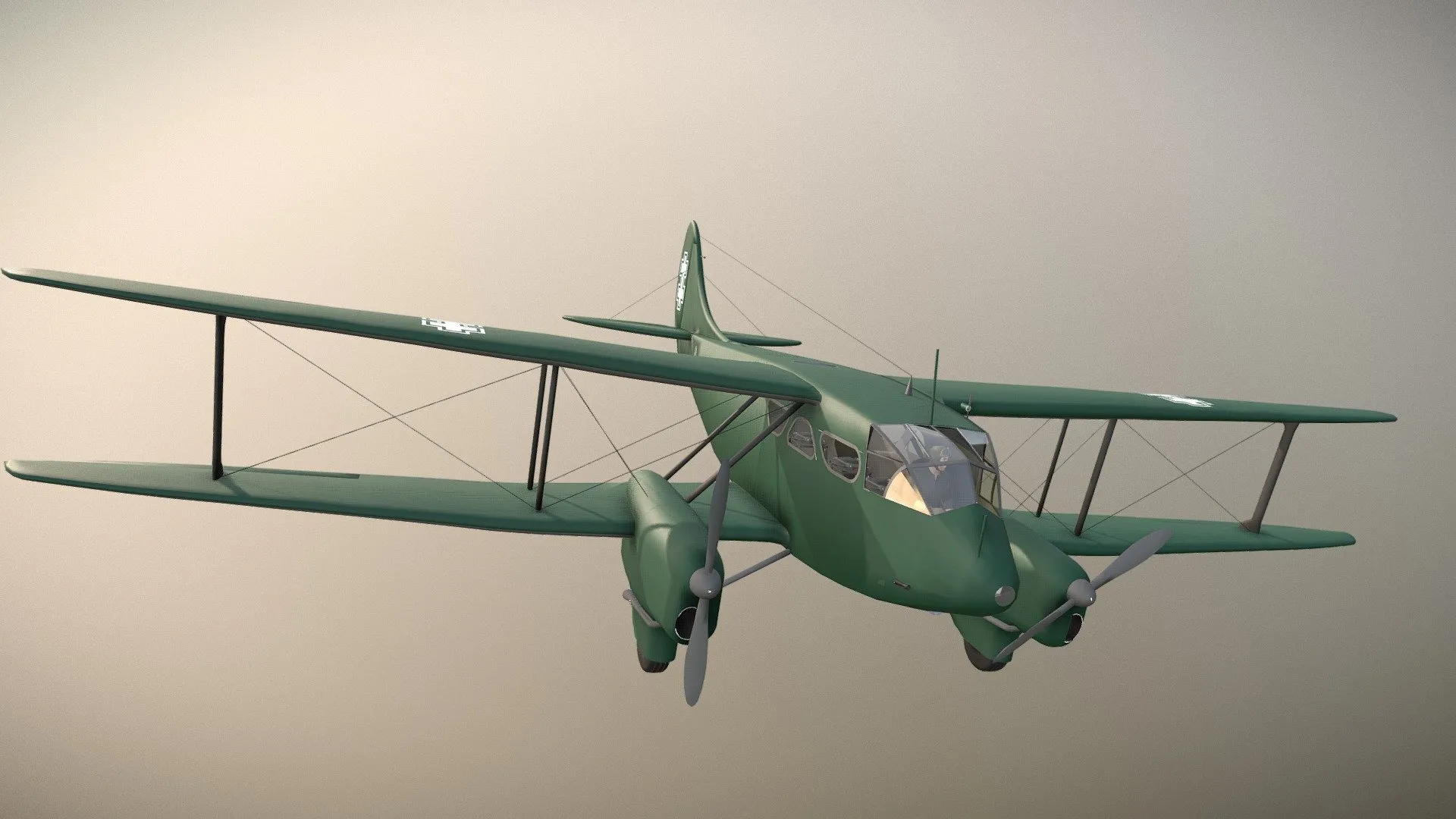 PBR Game 3D Models – De Havilland 89 M Dragon Rapide N701 Laf
