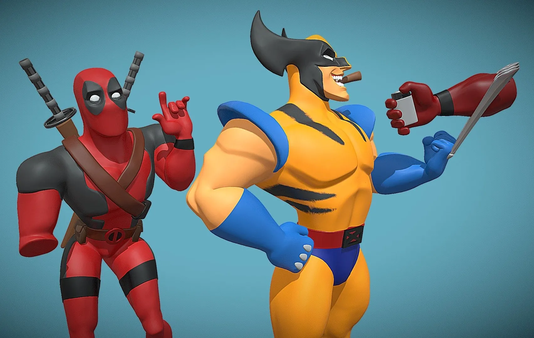 PBR Game 3D Models – Deadpool And Wolverine