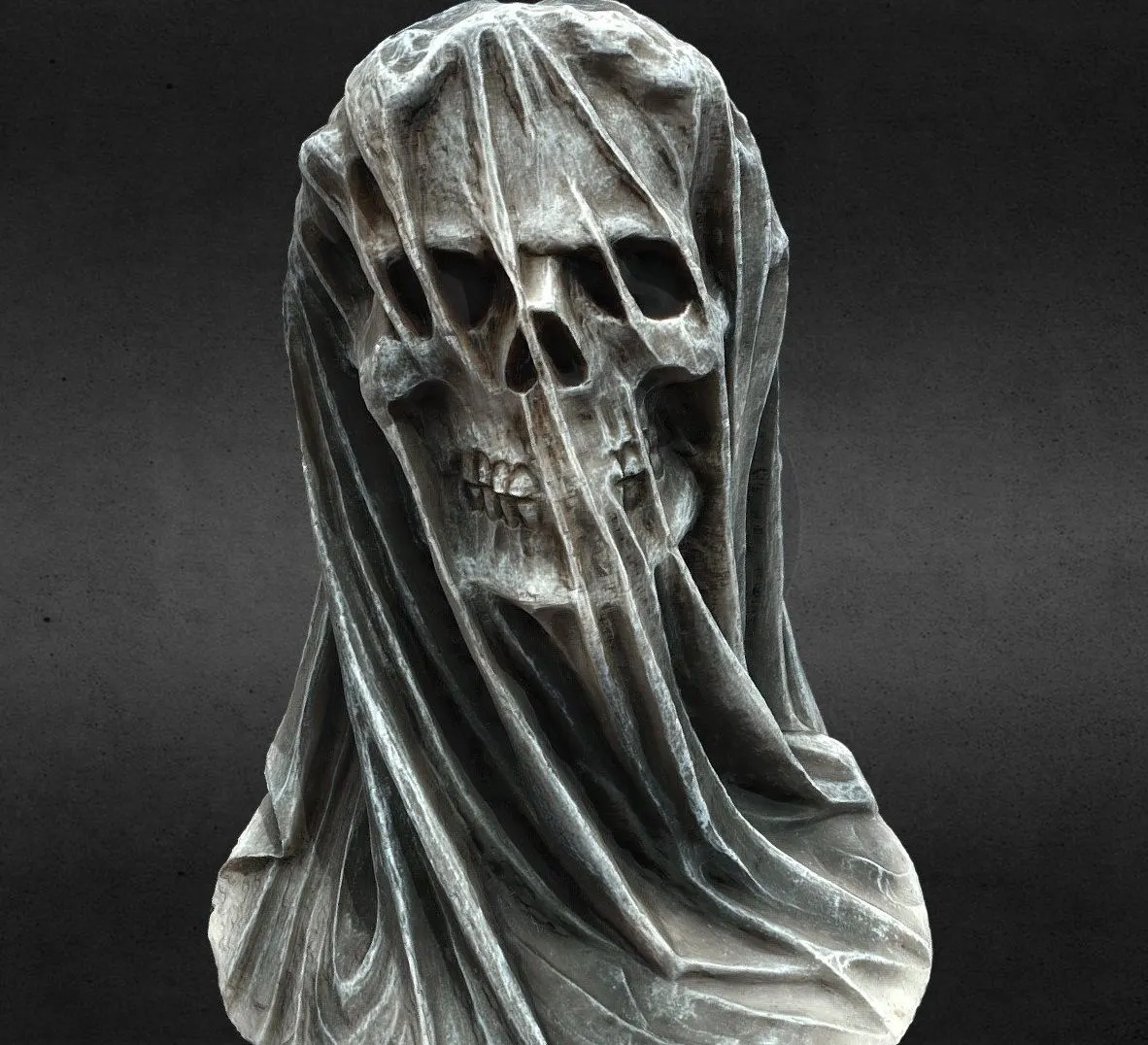 PBR Game 3D Models – Death Skull In Veil