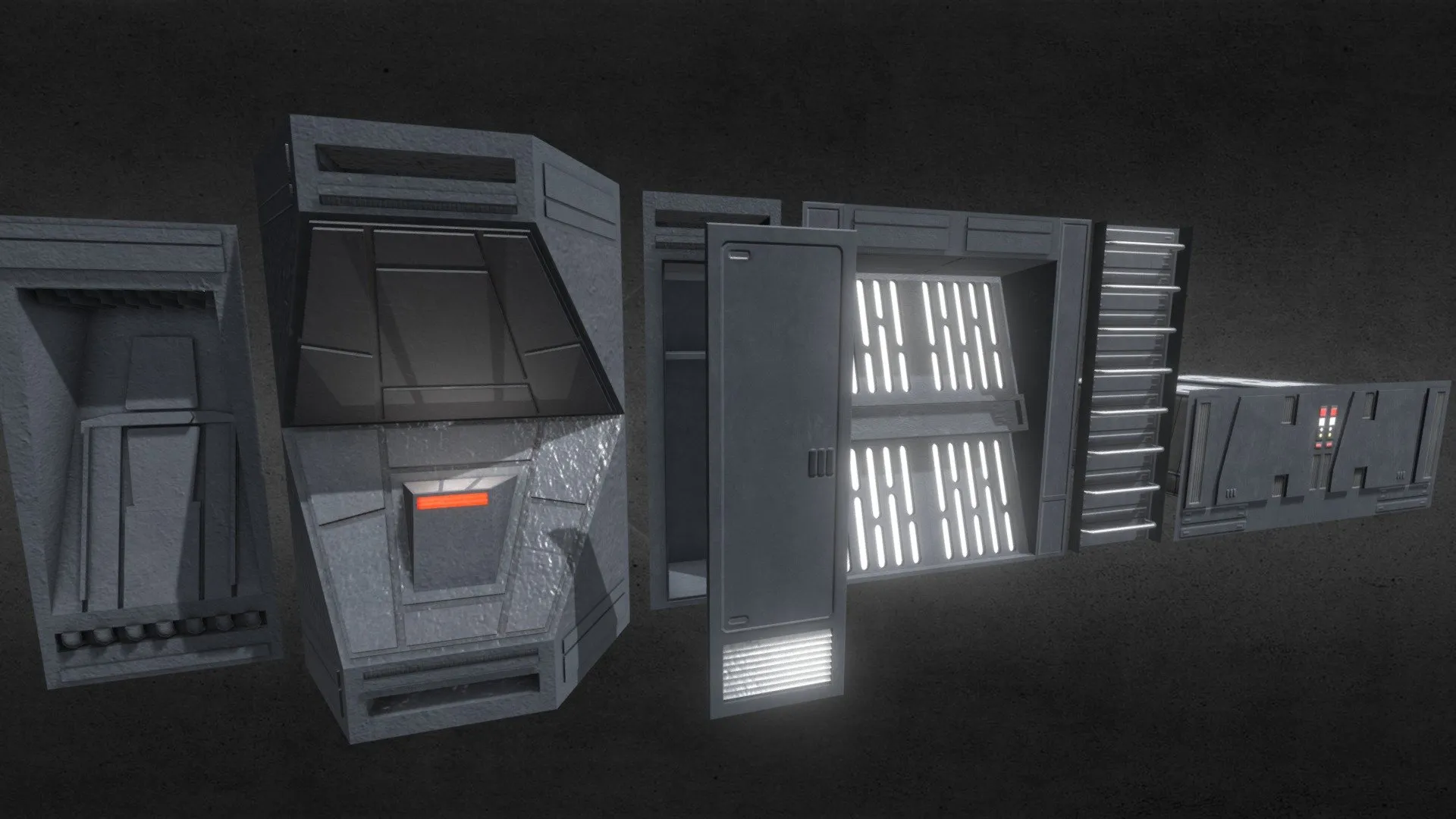 PBR Game 3D Models – Deathstar Wallpanels Group 2
