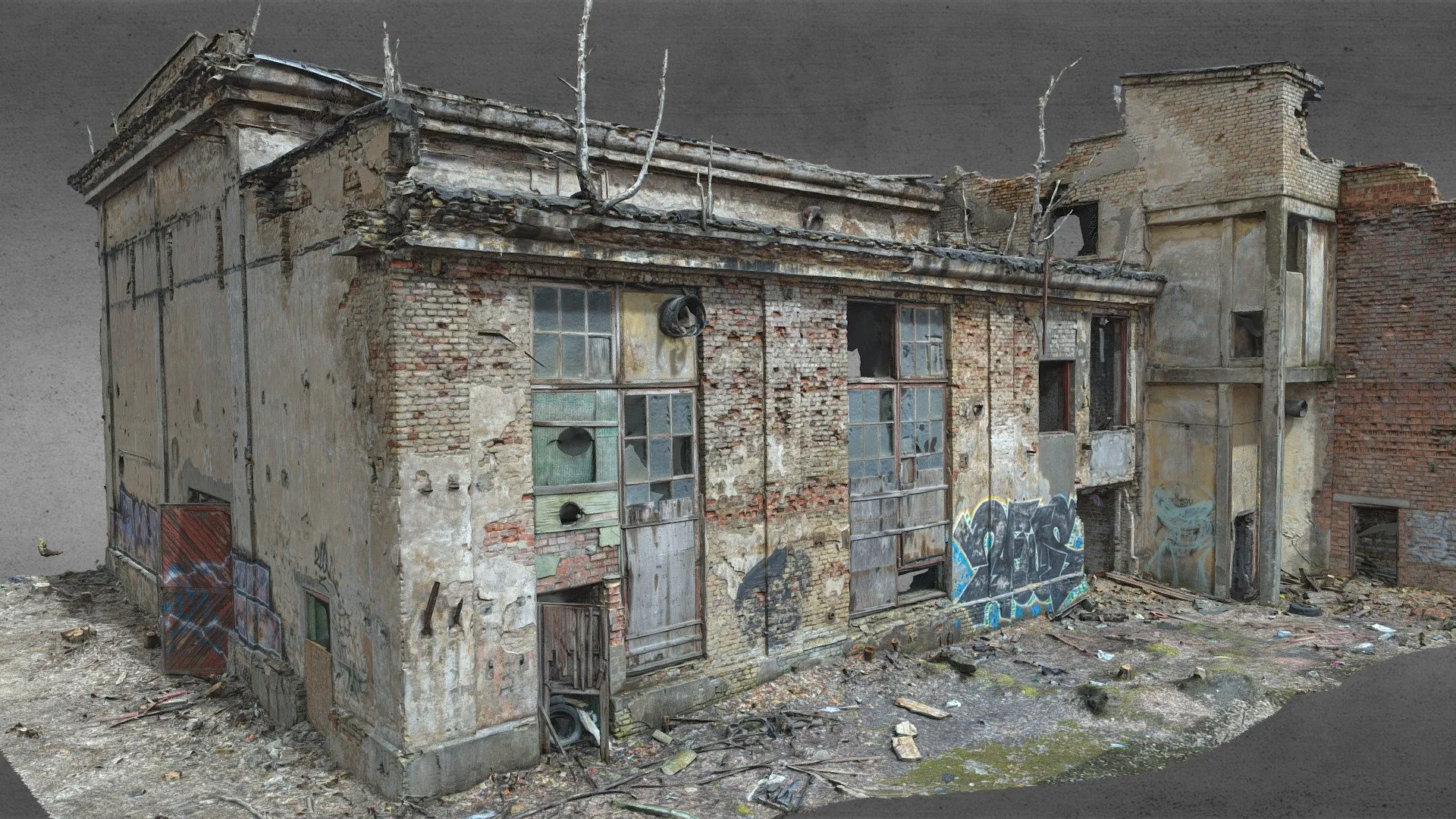 PBR Game 3D Models – Derelict Soviet Factory