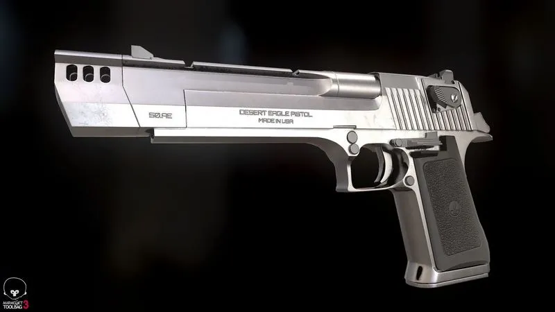 PBR Game 3D Models – Desert Eagle Chrome