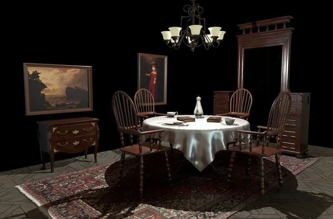 PBR Game 3D Models – Dining Room Asset Package