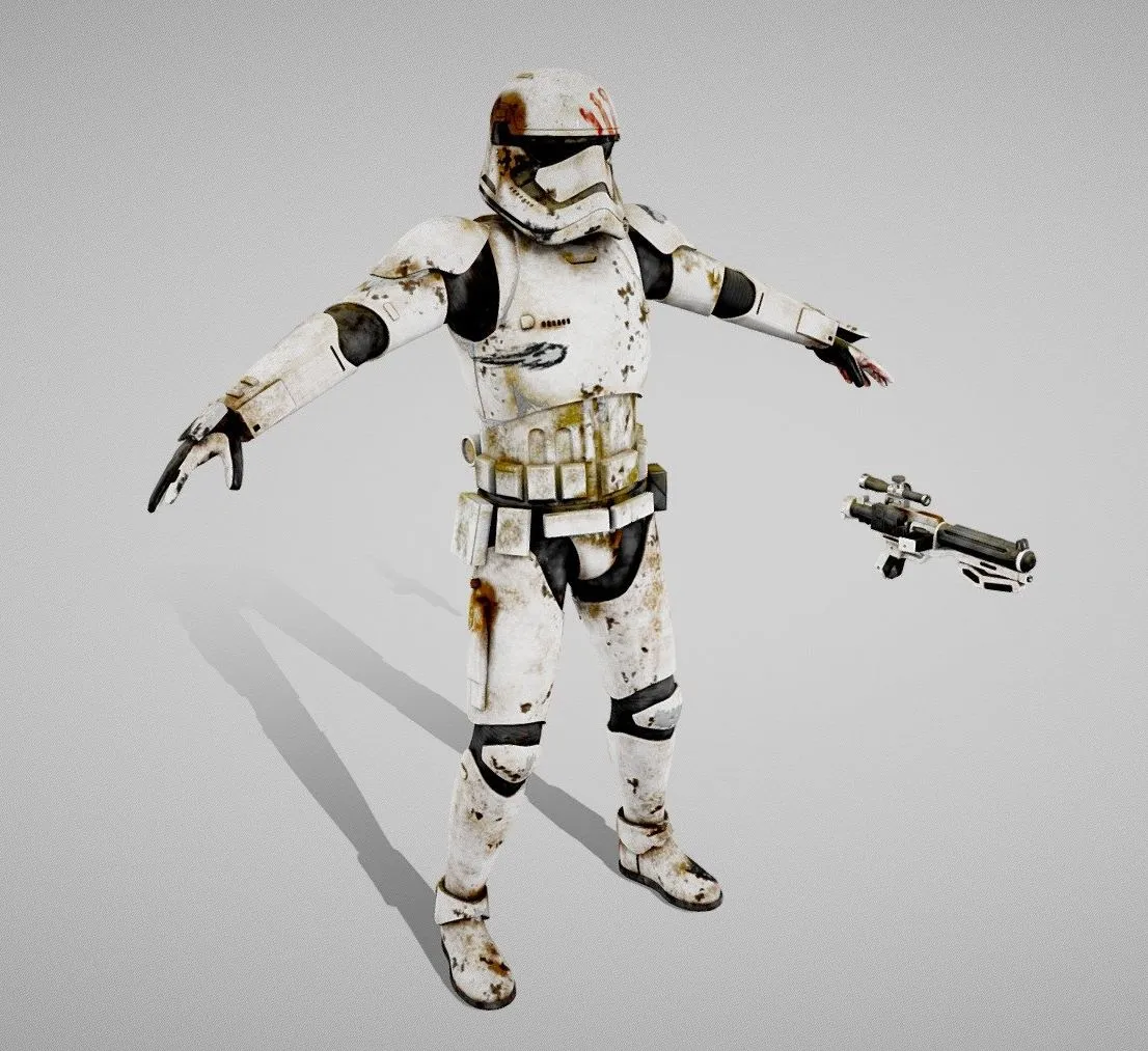PBR Game 3D Models – Dirty Storm Trooper Light Star Wars First Order