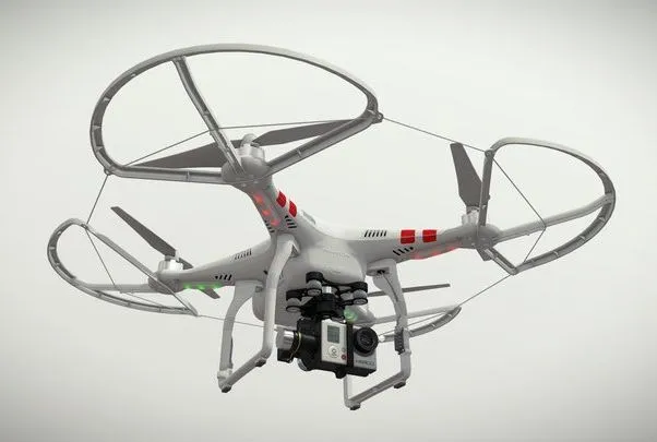 PBR Game 3D Models – DJI Phantom 2 Quadcopter Prop Guard Gopro HERO3