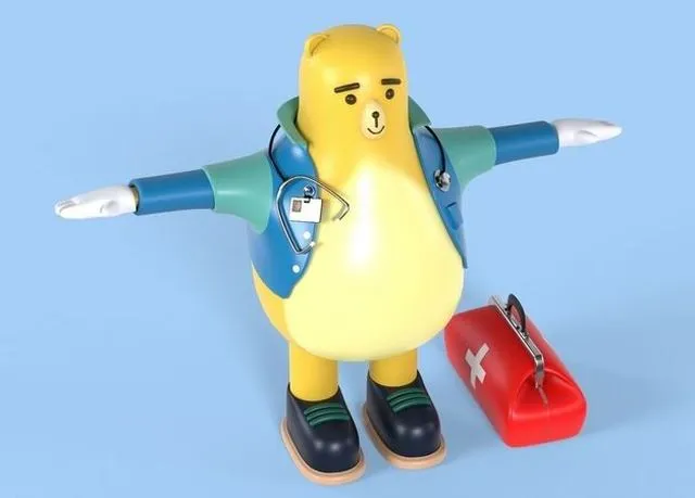 PBR Game 3D Models – Doctor Bear Fantasy Character