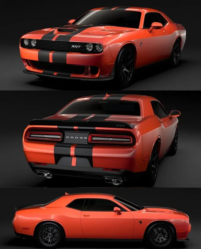 PBR Game 3D Models – Dodge Challenger SRT Hellcat Go Mang