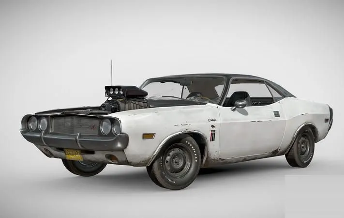 PBR Game 3D Models – Dodge Charger 1968 White Ghost