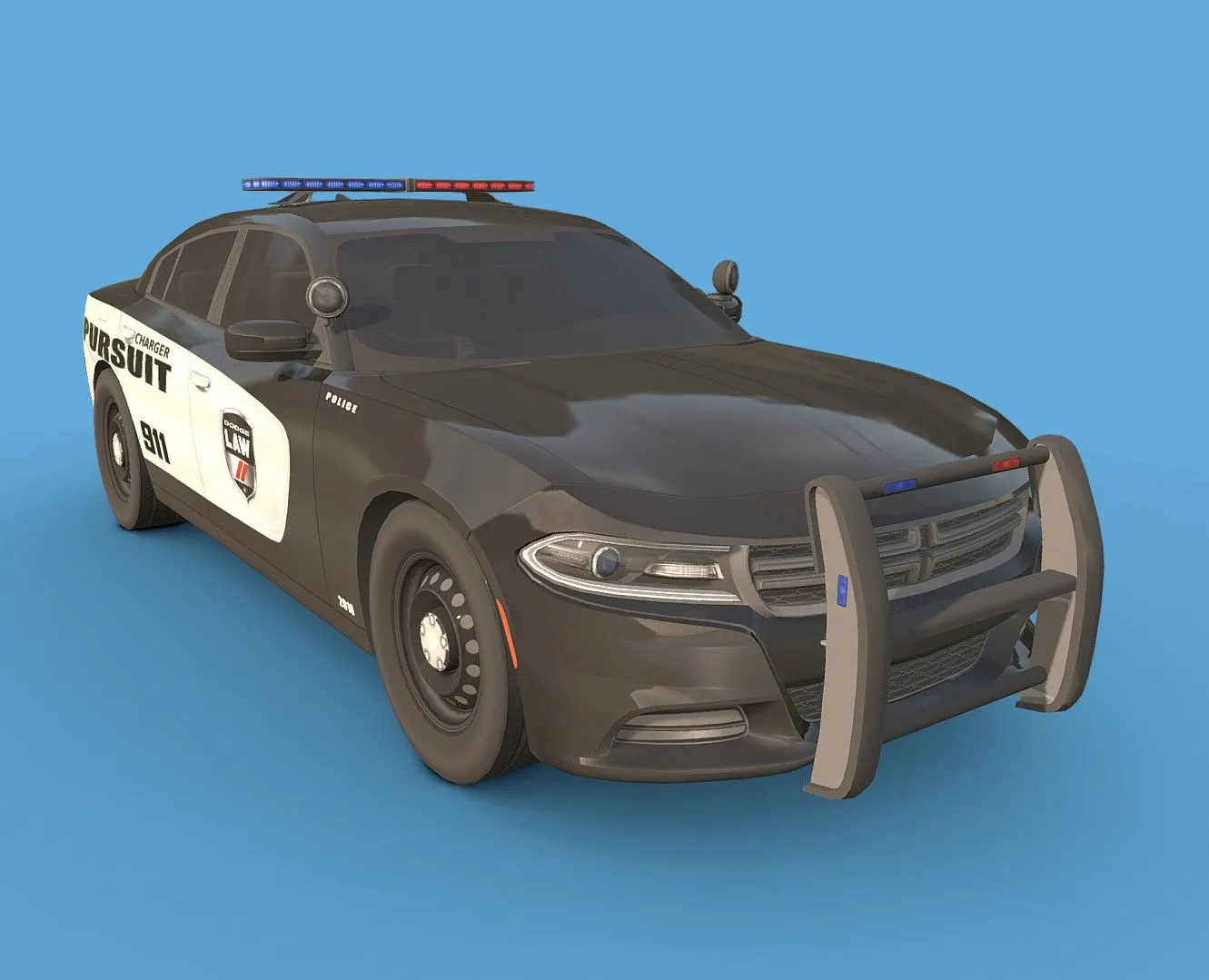 PBR Game 3D Models – Dodge Charger 2015 Police