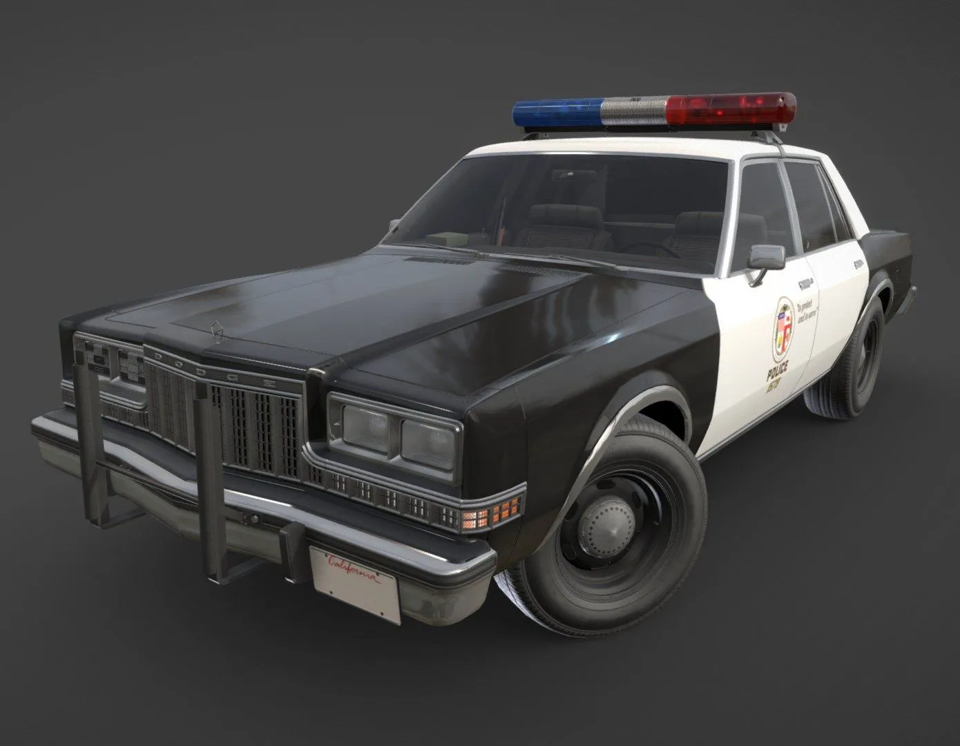 PBR Game 3D Models – Dodge Diplomat 1980 Police Car