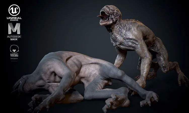 PBR Game 3D Models – Dog alien monster