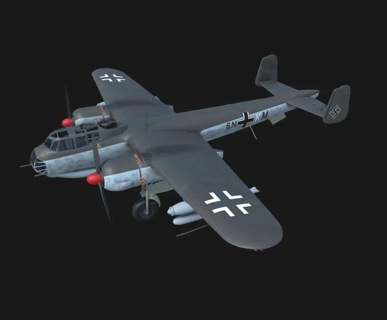 PBR Game 3D Models – Dornier Do 217 E5 Hs 293 Missiles