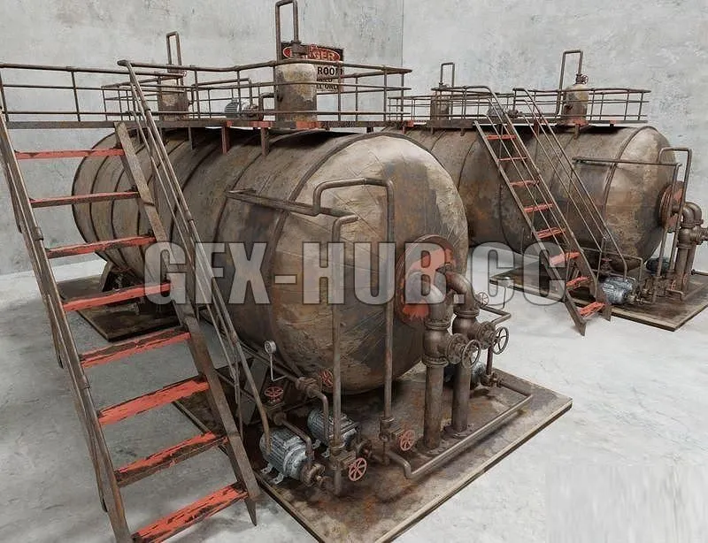 PBR Game 3D Models – download-more-g-f-x-h-u-b.c-o Industrial Steam Boiler
