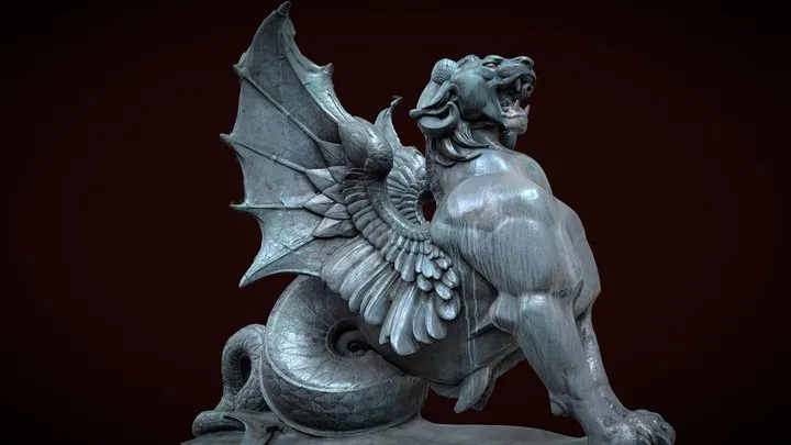 PBR Game 3D Models – Dragon Ailé   3 LOD