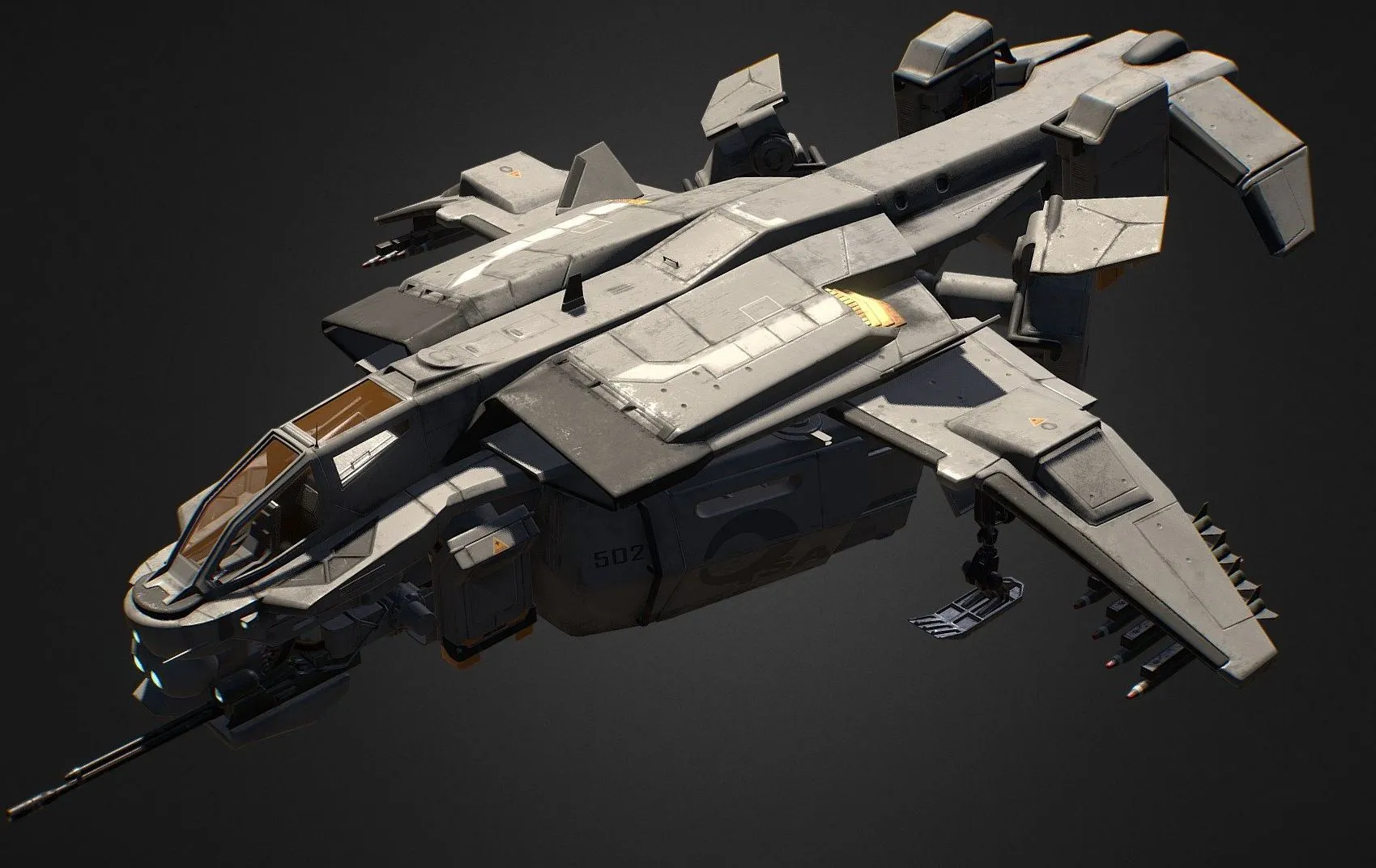 PBR Game 3D Models – Dropship
