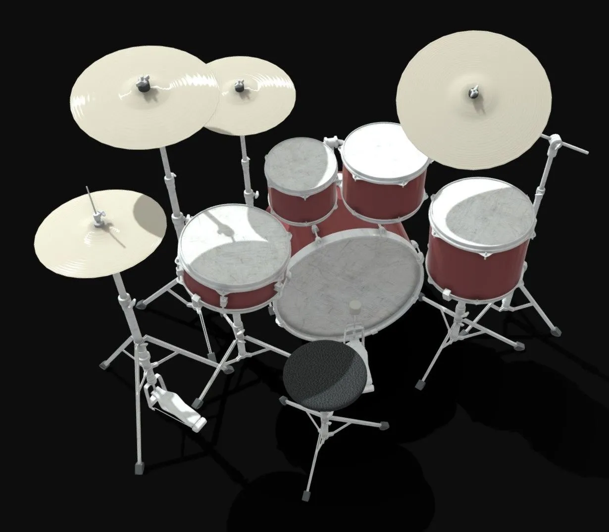 PBR Game 3D Models – Drum Kit