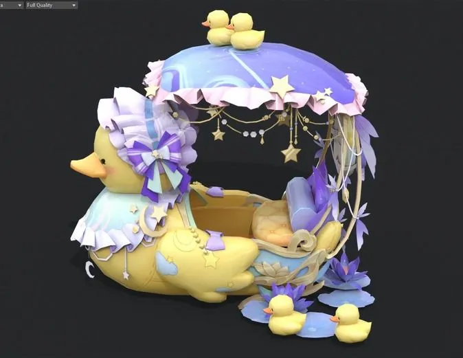 PBR Game 3D Models – Duck kayak