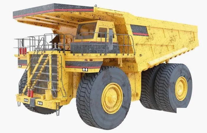 PBR Game 3D Models – Dump Haul Mining Truck – Proper High Poly With Cabin Interior
