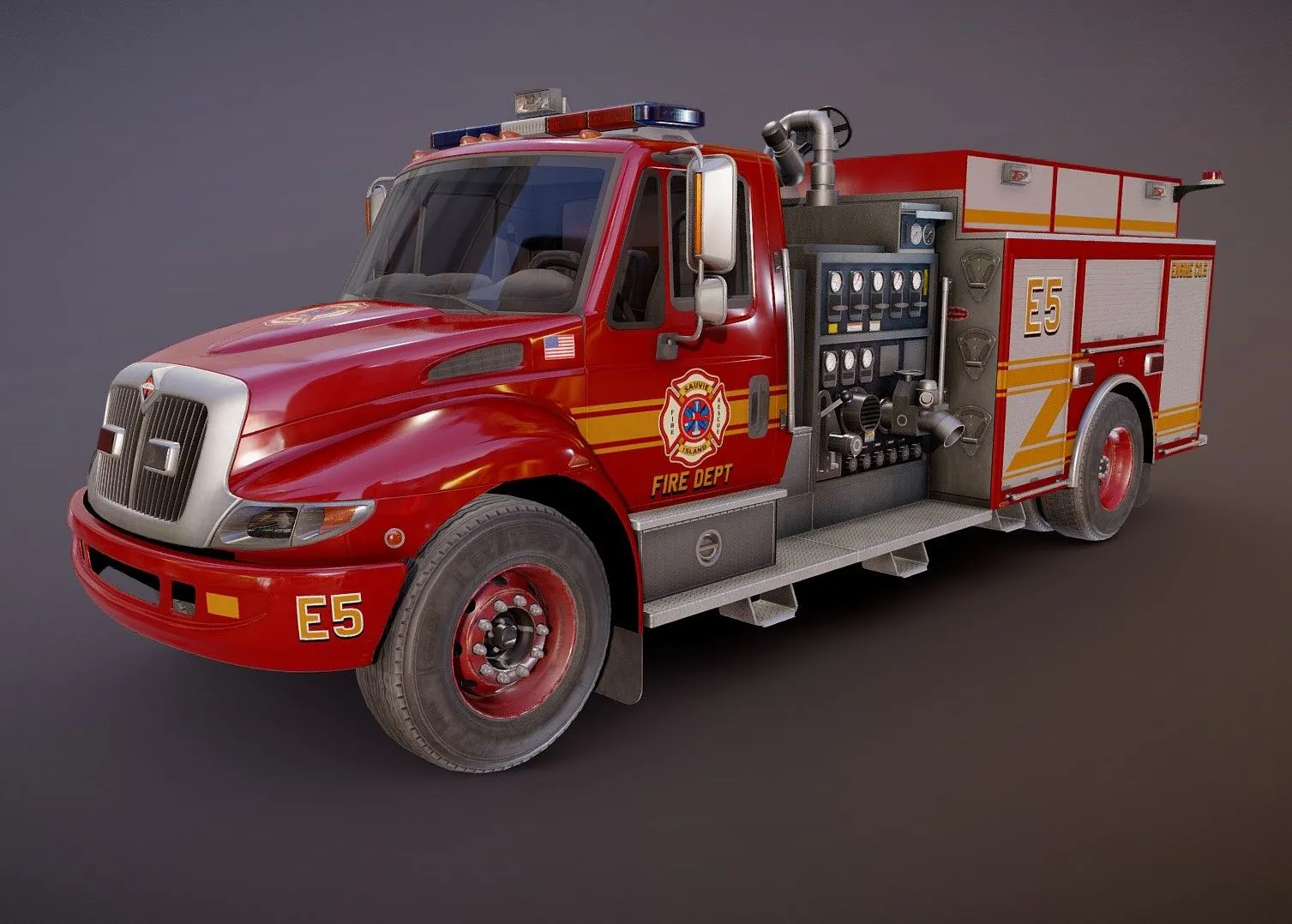 PBR Game 3D Models – Durastar Firetruck
