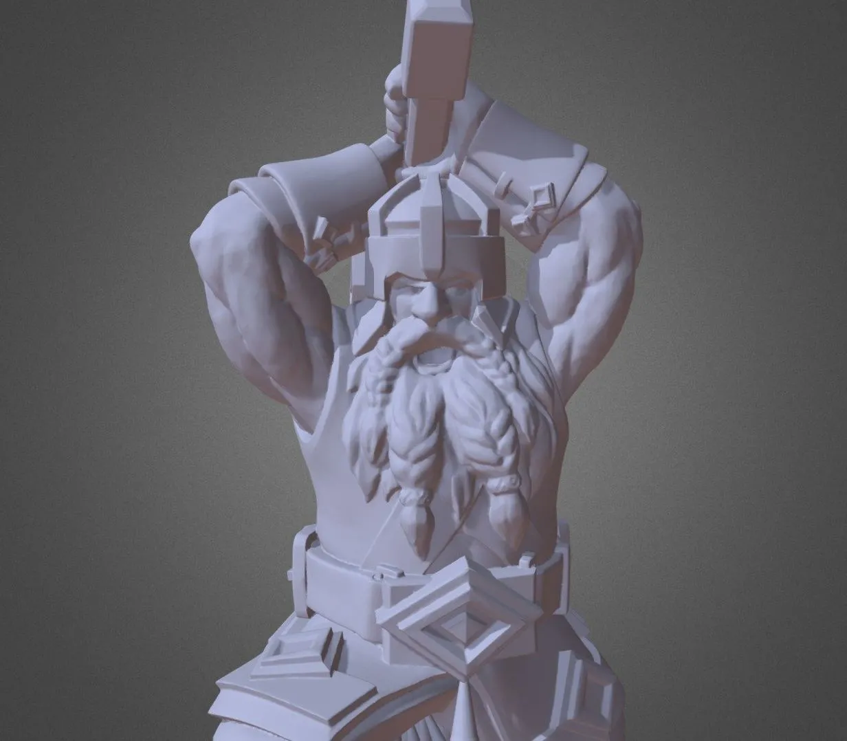 PBR Game 3D Models – Dwarf With Hammer Stl For 3D Printing