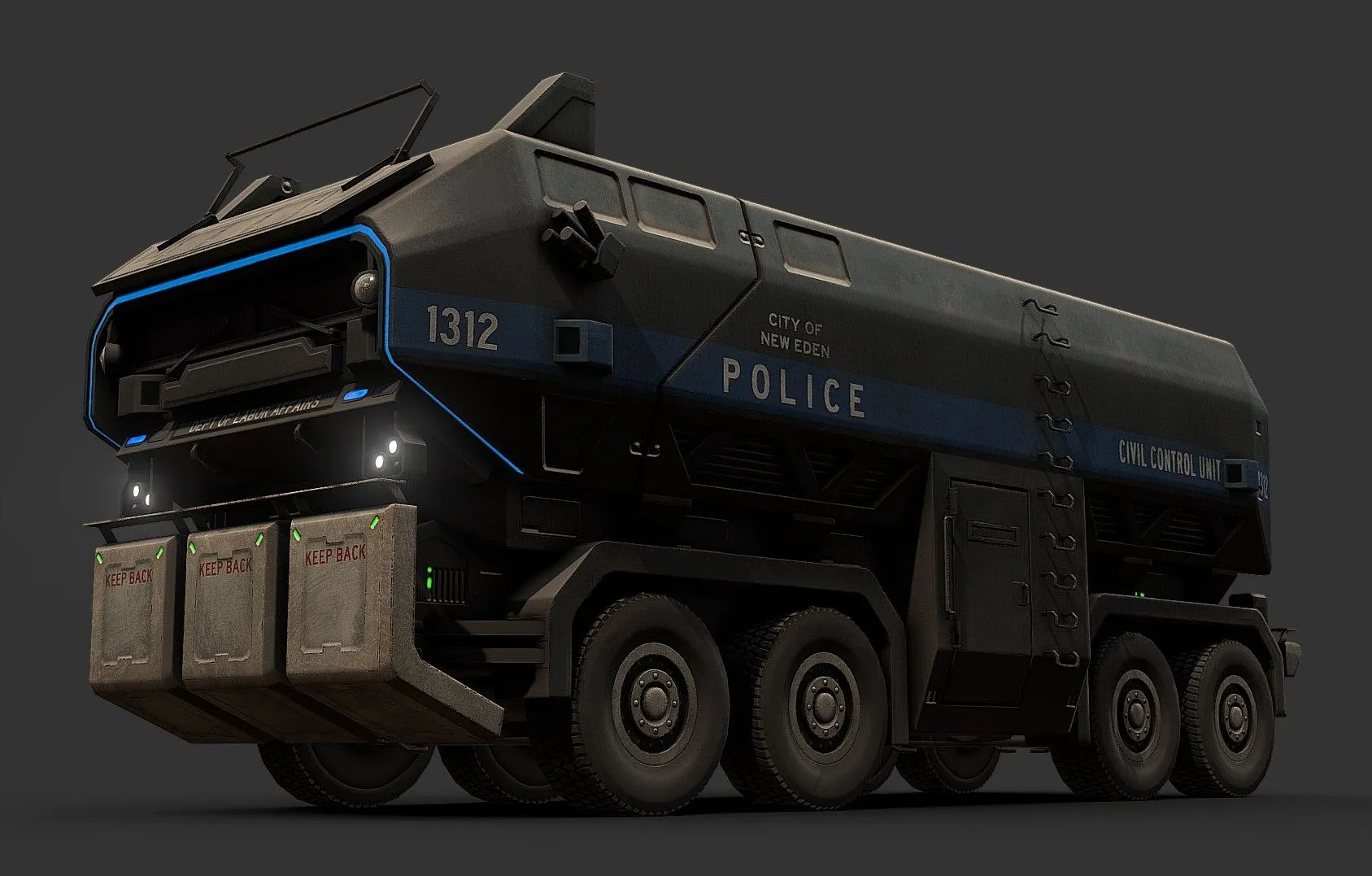 PBR Game 3D Models – Dystopian Heavy Truck