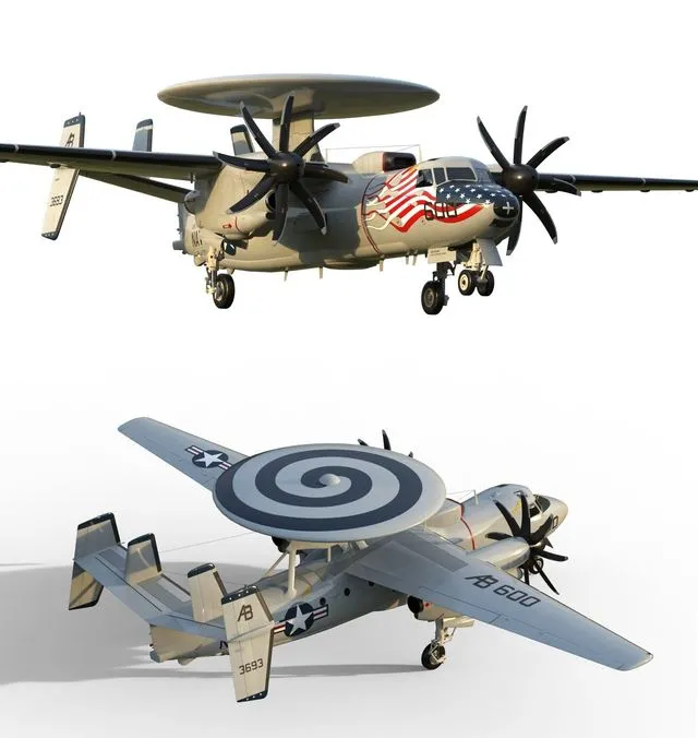 PBR Game 3D Models – E-2 Hawkeye
