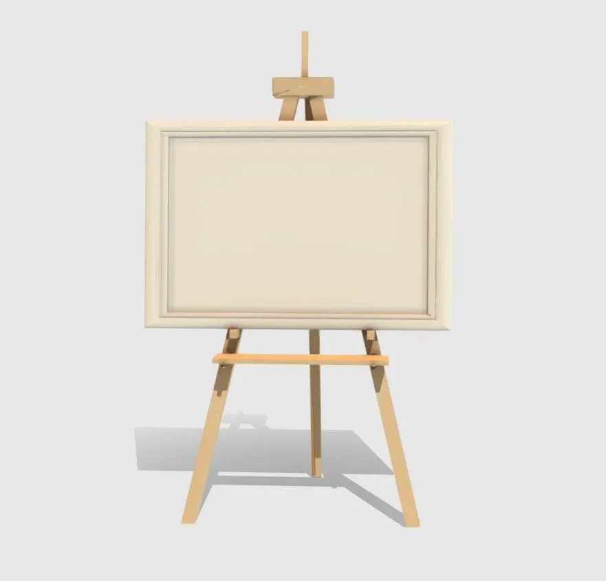 PBR Game 3D Models – Easel Painting Canvas