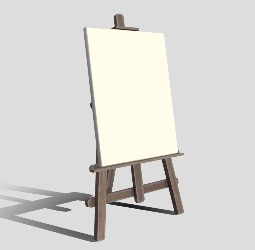 PBR Game 3D Models – Easel With Canvas
