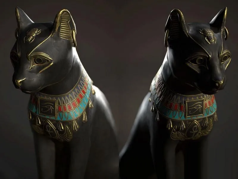 PBR Game 3D Models – Egyptian Cat Statue