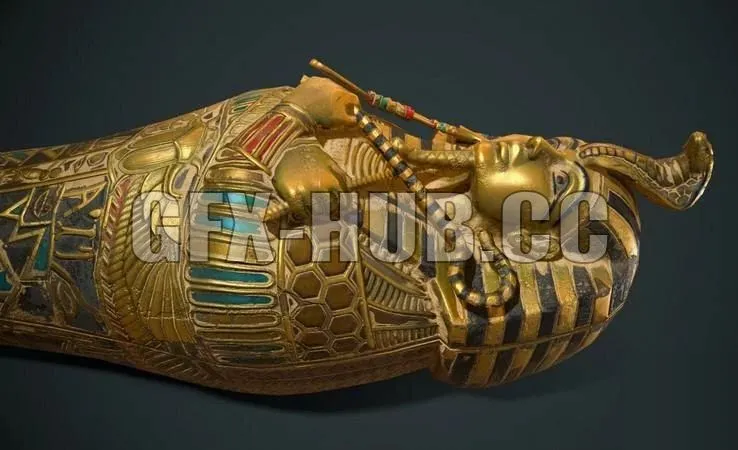 PBR Game 3D Models – Egyptian Pharaohs Coffin