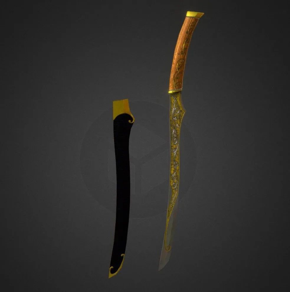 PBR Game 3D Models – Elven Blade