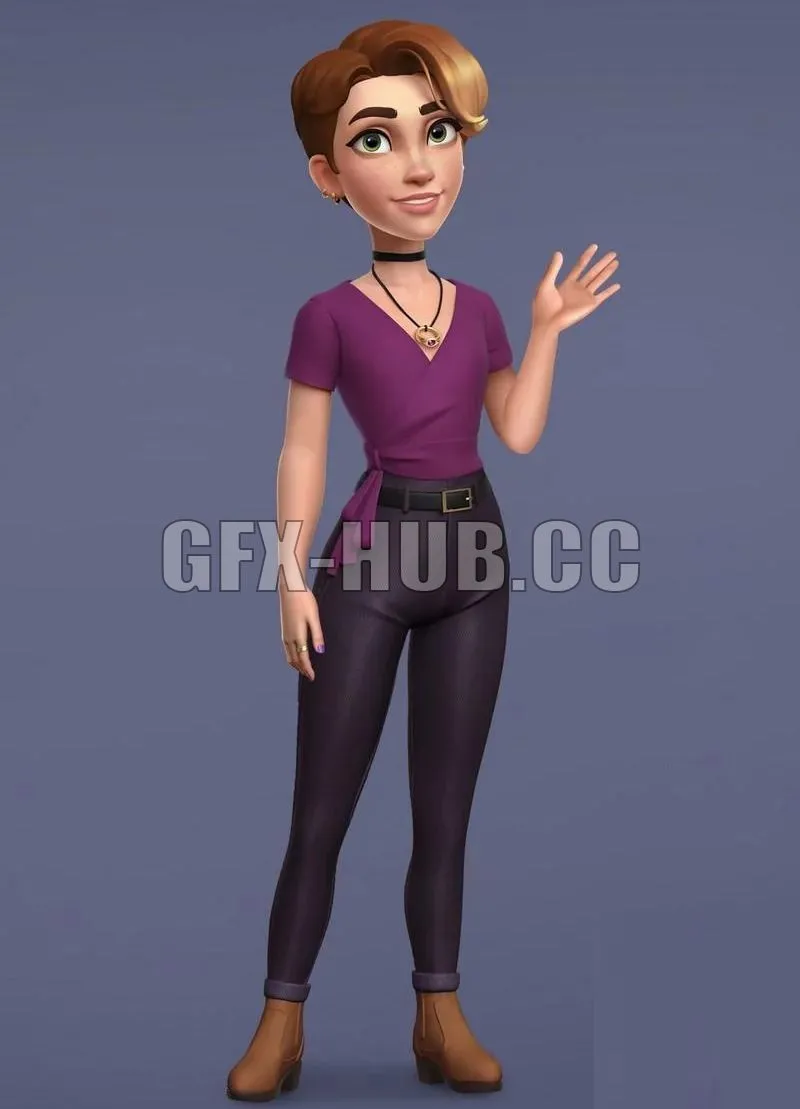 PBR Game 3D Models – Emma – Cartoon Style Character