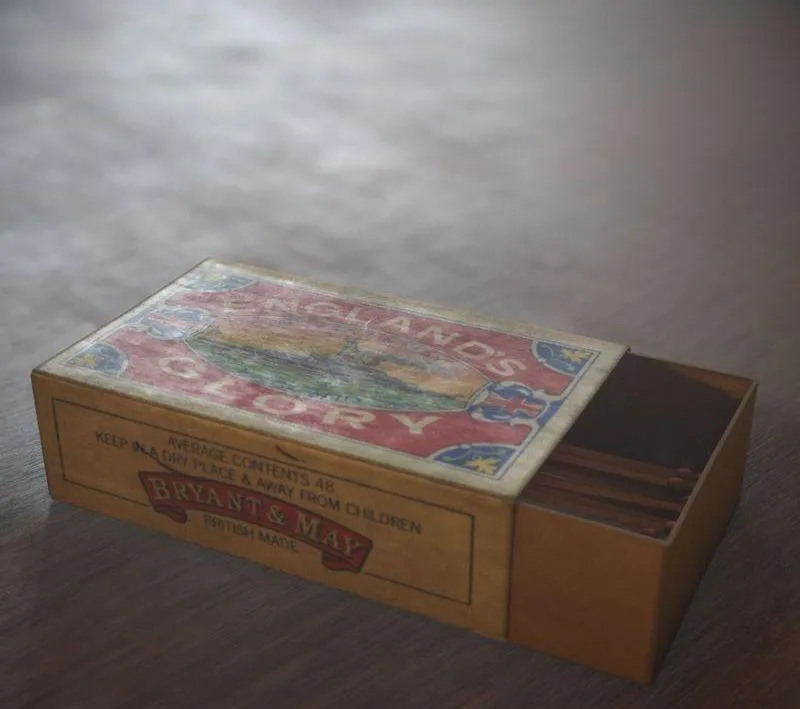 PBR Game 3D Models – Englands Glory Vintage Matchbox