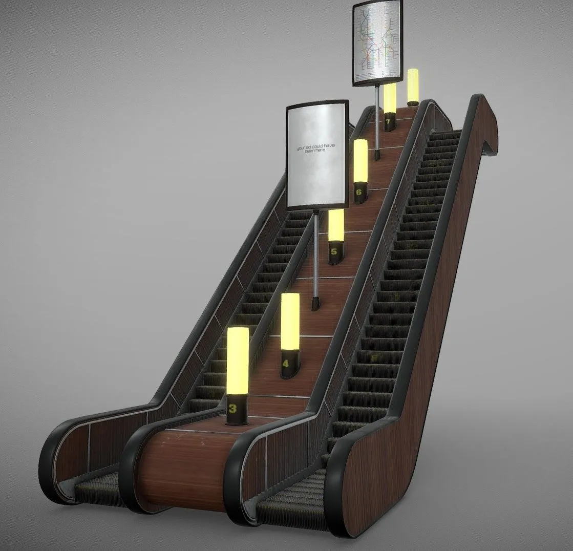 PBR Game 3D Models – Escalator From The St Petersburg Metro