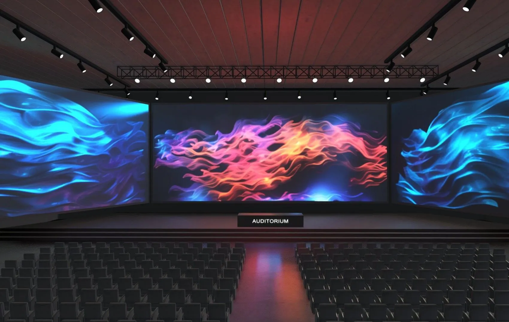 PBR Game 3D Models – Event Stage Auditorium Baked