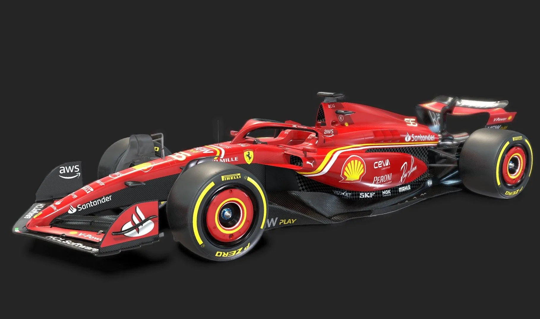 PBR Game 3D Models - F1 Ferrari SF-24 2024