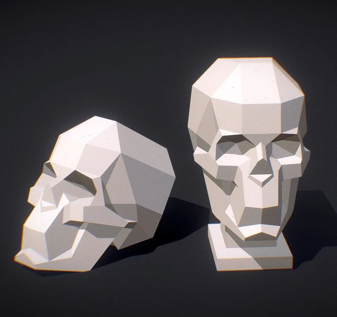 PBR Game 3D Models – Faceted Skull