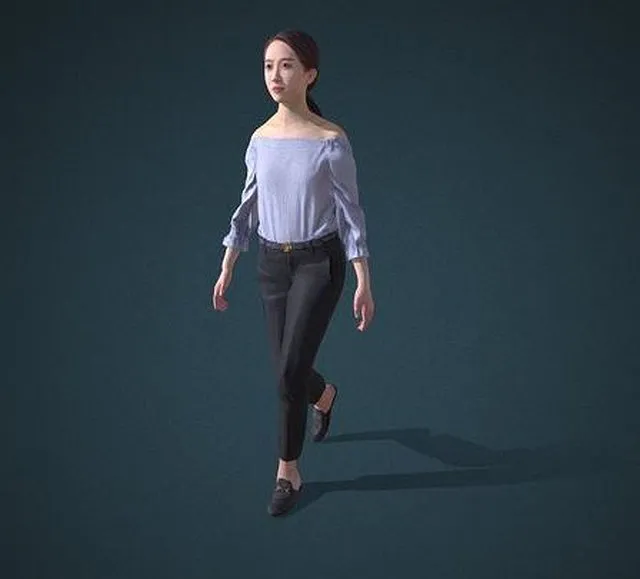 PBR Game 3D Models – Facial & Body Animated Casual_F_0016   Actorcore