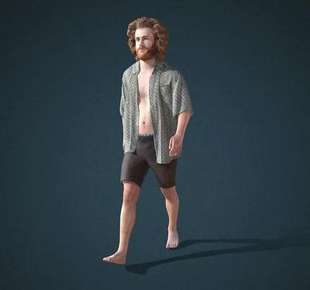 PBR Game 3D Models – Facial & Body Animated Casual_M_0043   Actorcore