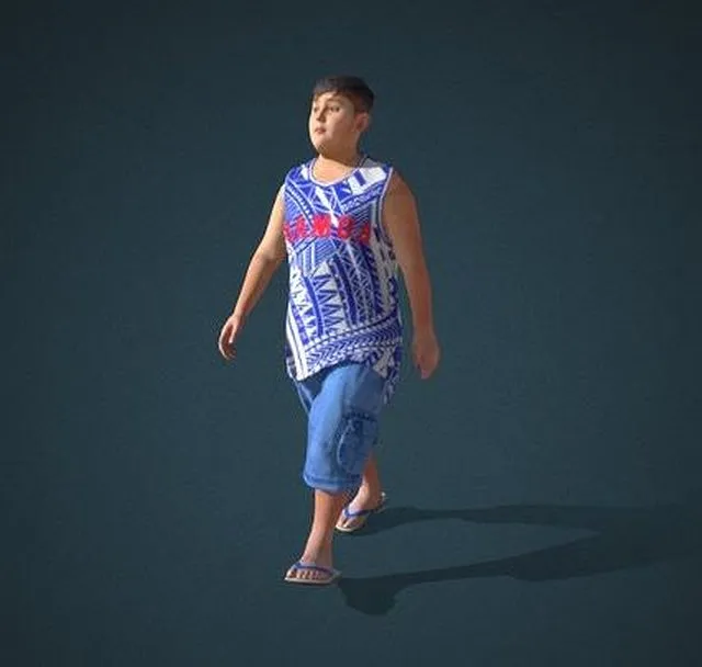 PBR Game 3D Models – Facial & Body Animated Kid_M_0011   Actorcore