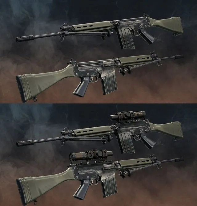 PBR Game 3D Models – Fal 50 Assault Rifle